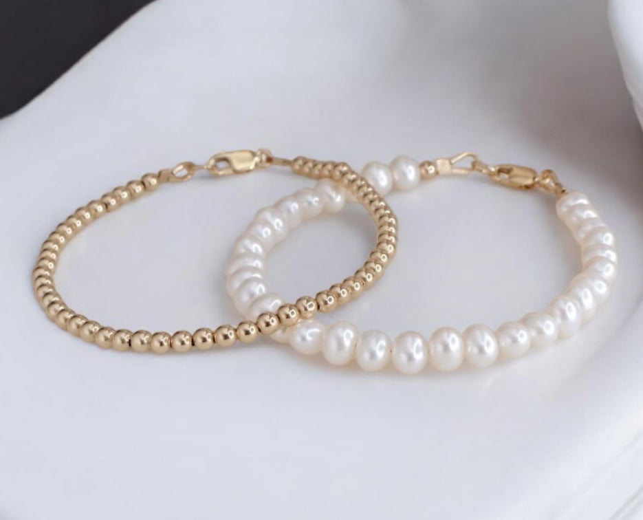 Duo d’or 14k & perles d’eau douce