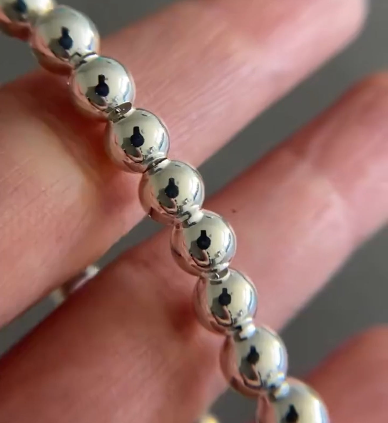 Frédérique 5mm - Bracelet complet de billes d’argent sterling 9.25, 5mm, avec fermoir