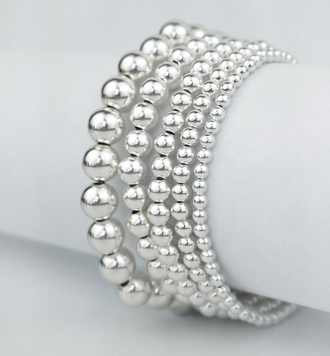 Frédérique 5mm - Bracelet complet de billes d’argent sterling 9.25, 5mm, avec fermoir