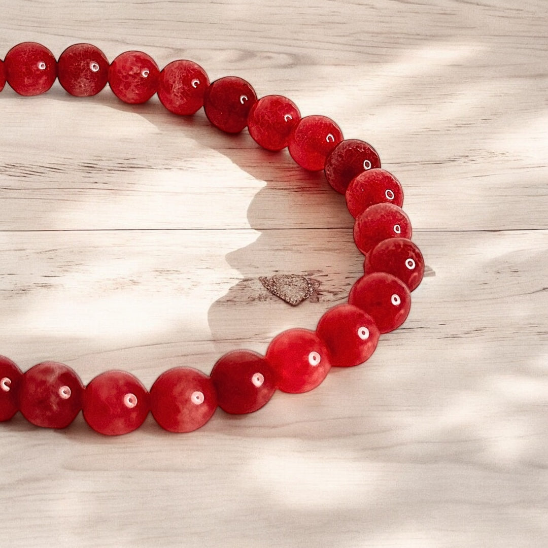 Bracelet de pierre d’agate rouge