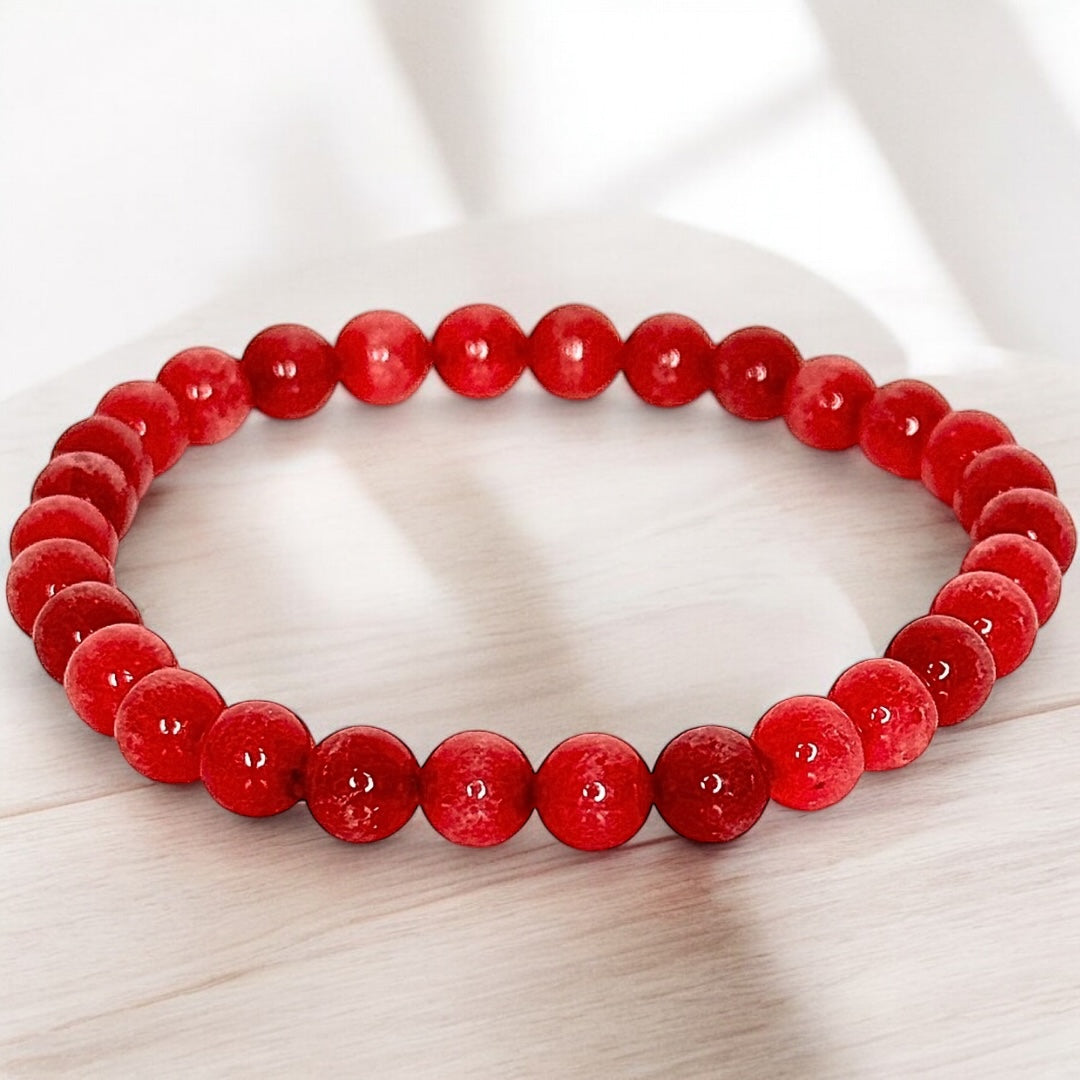 Bracelet de pierre d’agate rouge