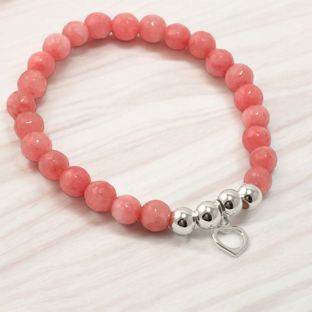 Bracelet en pierre Dialogite naturelle et argent sterling 9.25